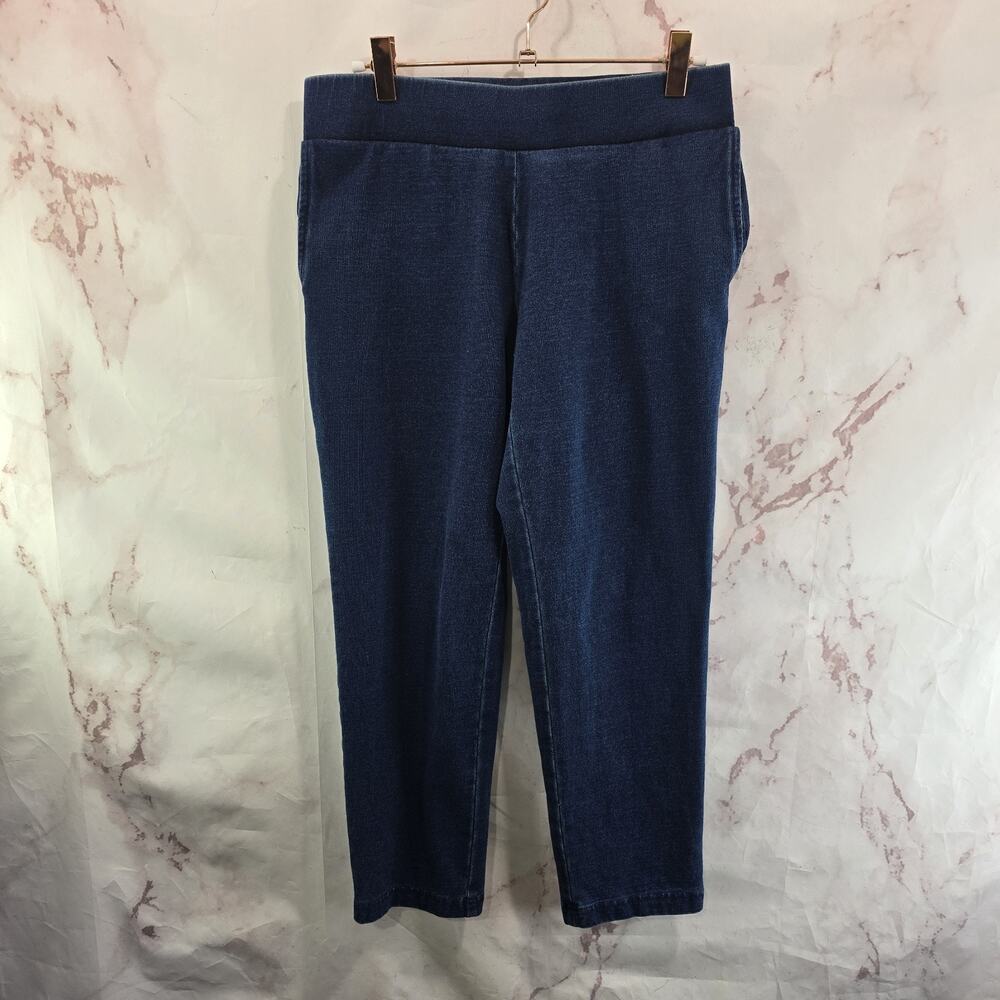 J Jill Leggings Womens XS P Blue Indigo Pull On Pants High Rise Slim Crops
